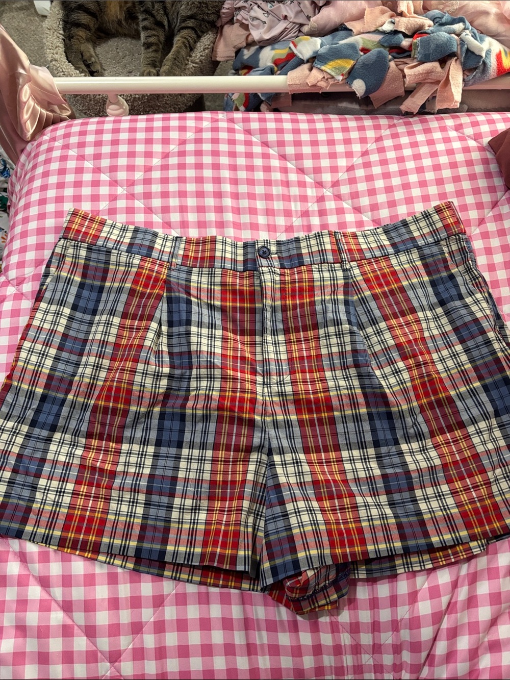 Torrid Belle Isle Red & Blue Plaid Women's Bermuda Shorts